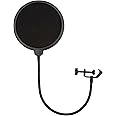 Clef Audio Labs Microphone Pop Filter with Dual Layered Wind Screen Shield, Flexible 360° Gooseneck Stabilizing Arm, and Heavy-Duty Desktop Clip for Podcasting, Gaming, and Mic Recording