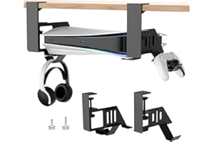 ARIKROII No-Drill for PS5 Pro Under Desk Mount, Metal Under Desk for PS5