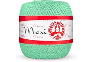 Maxi Madame Tricote Paris 100% Mercerized Cotton Yarn for Crochet and Knitting. NE 10/3 Nm 17/3 Suitable for All Crochet Techniques- Color Number 6361 Size No. 5. Meadow (Pantone 14-6319)
