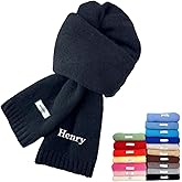TSD Personalized Scarf Embroidered Name 100% Wool Scarves for Women Men Unisex Soft Warm Winter Custom Christmas Gift Her Him