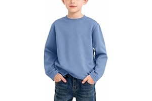 Boys Long Sleeve T Shirts Spring Back to School Athletic Active Shirts Kids Basic Crewneck Lightweight Layer Pullover