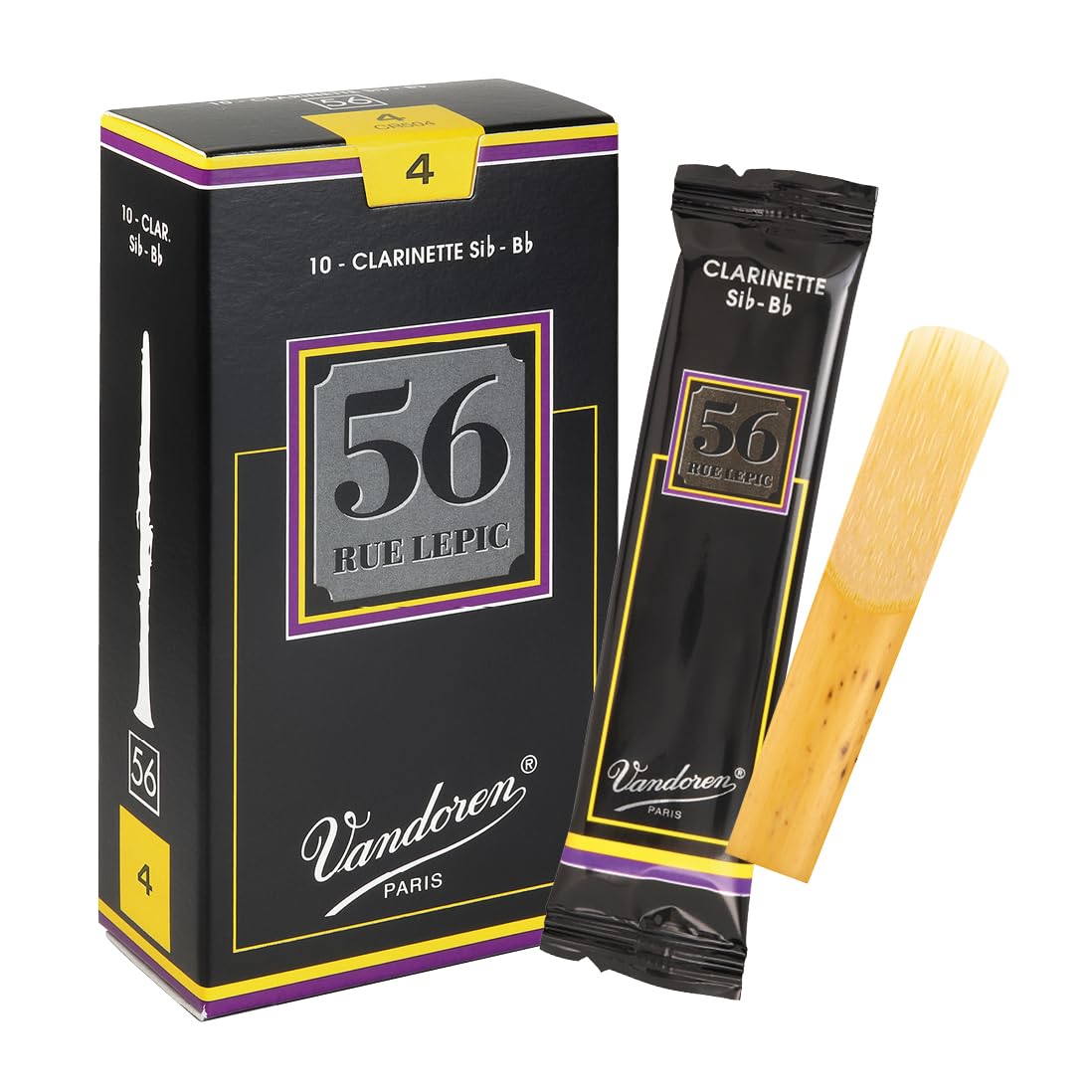 Vandoren "56 rue Lepic" Bb clarinet reeds, box of 10 - Strength 4