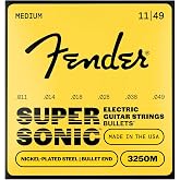 Fender Super 3250 Bullet Electric Guitar Strings, Stocking Stuffers, Nickel Plated Steel, Bullet End, 3250M .011-.049
