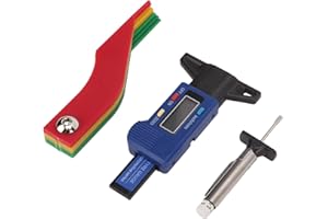 Brake Pad Depth Tester Digital Tire Gauge Color Coded Depth Measurement Tool Handheld Portable for Car Truck Disc Drum Brake 