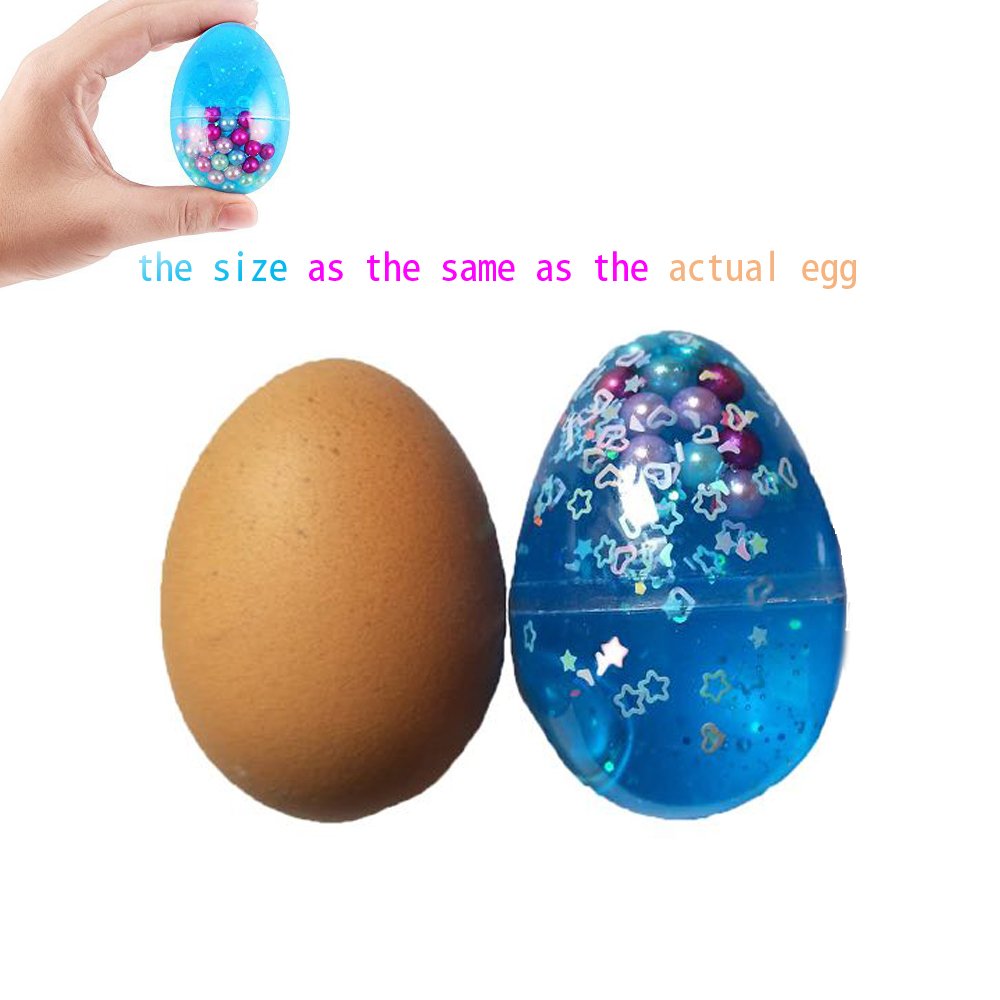 JPDX Clear slime putty Colorful Fluffy Slime Egg filled toys with Fruit Slices Galaxy Slime Scented Stress Relief Toy Sludge Toys For kids (7 Pack)