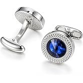Soumimi Crystal Cufflinks for Men, Shiny Cuff Links for Suit, in Gift Box, Business Cufflinks Accessories, Valentine's Day Birthday Gift for Groom Husband Dad