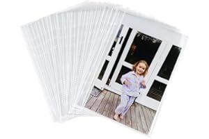 MOGOOSTRY 25 Sheets Clear Photo Album Refill Pages A5 Soft PP Photo Sleeves Refill for Photo Card Postcard 6 Hole Photo Album Sleeves 1 Pockets Per Photo Protector Sleeves
