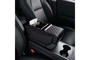 Universal Multifunctional PU Leather Car Armrest Storage Box Mat Cars Tissue Box Holder with Cup Holder Phone Slot Cars Tissu