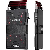 RUNBOX Slim Card Holder Wallet for Men, Minimalist RFID Blocking Wallet with Pop-Up Function, Ultra-Thin Design, Metal Business Card Cases holds 6+6 Cards, Gifts for Men, Men's Accessories