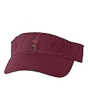 One Size Maroon Visor Flamingo Embroidered Visor