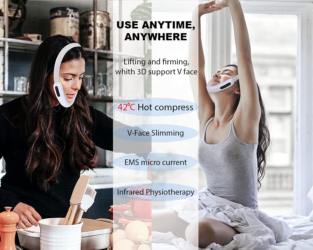 2 In 1 Electric V-Face Shaping Massager, 6 Types of Massage Modes Intelligent Face-Lifting Instrument, Face Slimming Machine.: Beauty