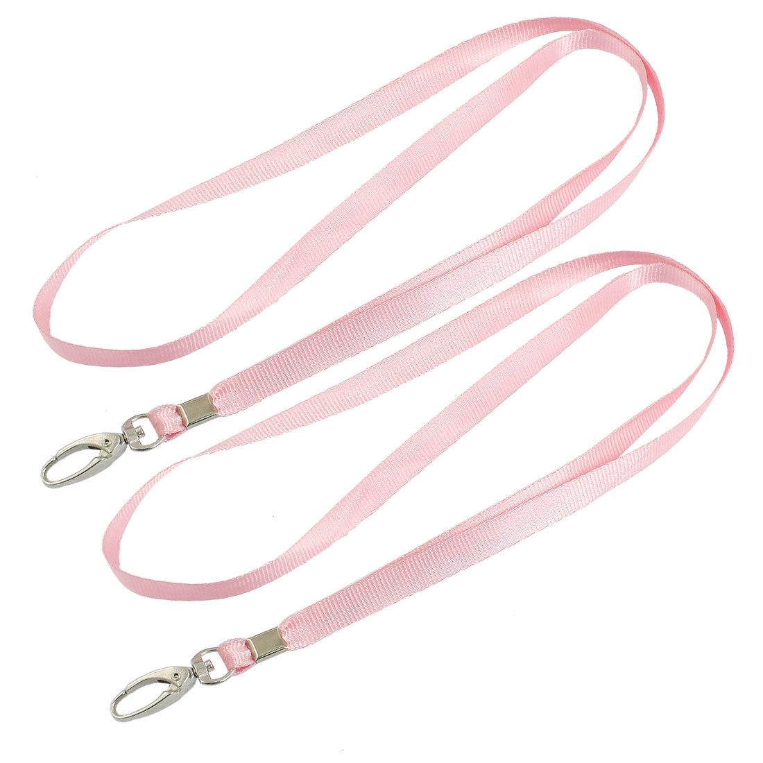 sourcing map 2 Pcs Pink Nylon Neck Strap String Keys Holder Lanyard 16.1" Length