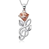 LUHE Rose Necklace Gifts Sterling Silver Roses