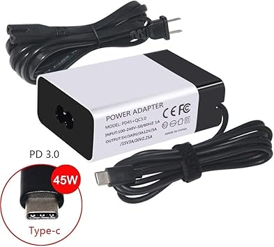 Amazon Com 45w Type Usb C Charger Laptop Power Adapter Quick