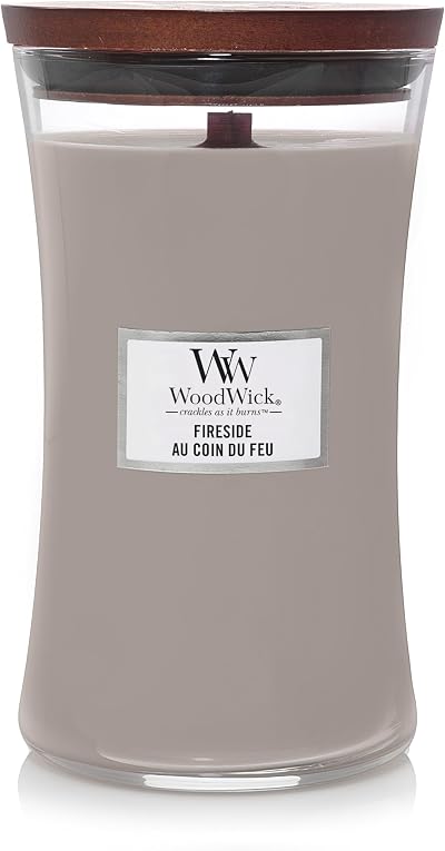 WoodWick Large Candle Fireside Wood Wick Gift for Women