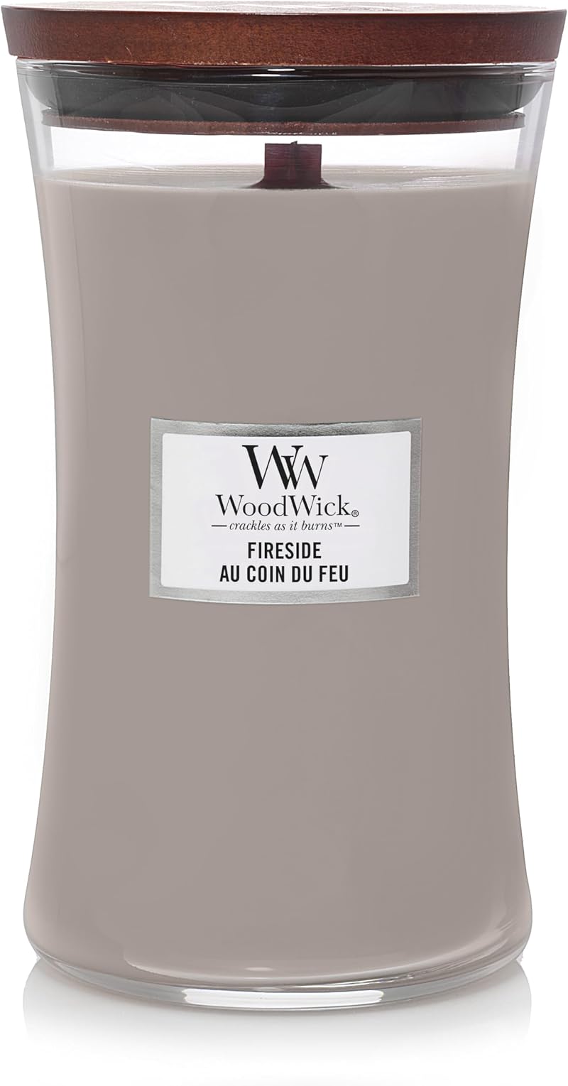 WoodWick Large Candle Fireside Wood Wick Gift for Women