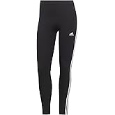 adidas Womens Essentials Striped High Waisted Leggings Casual Comfort Technology - Grey