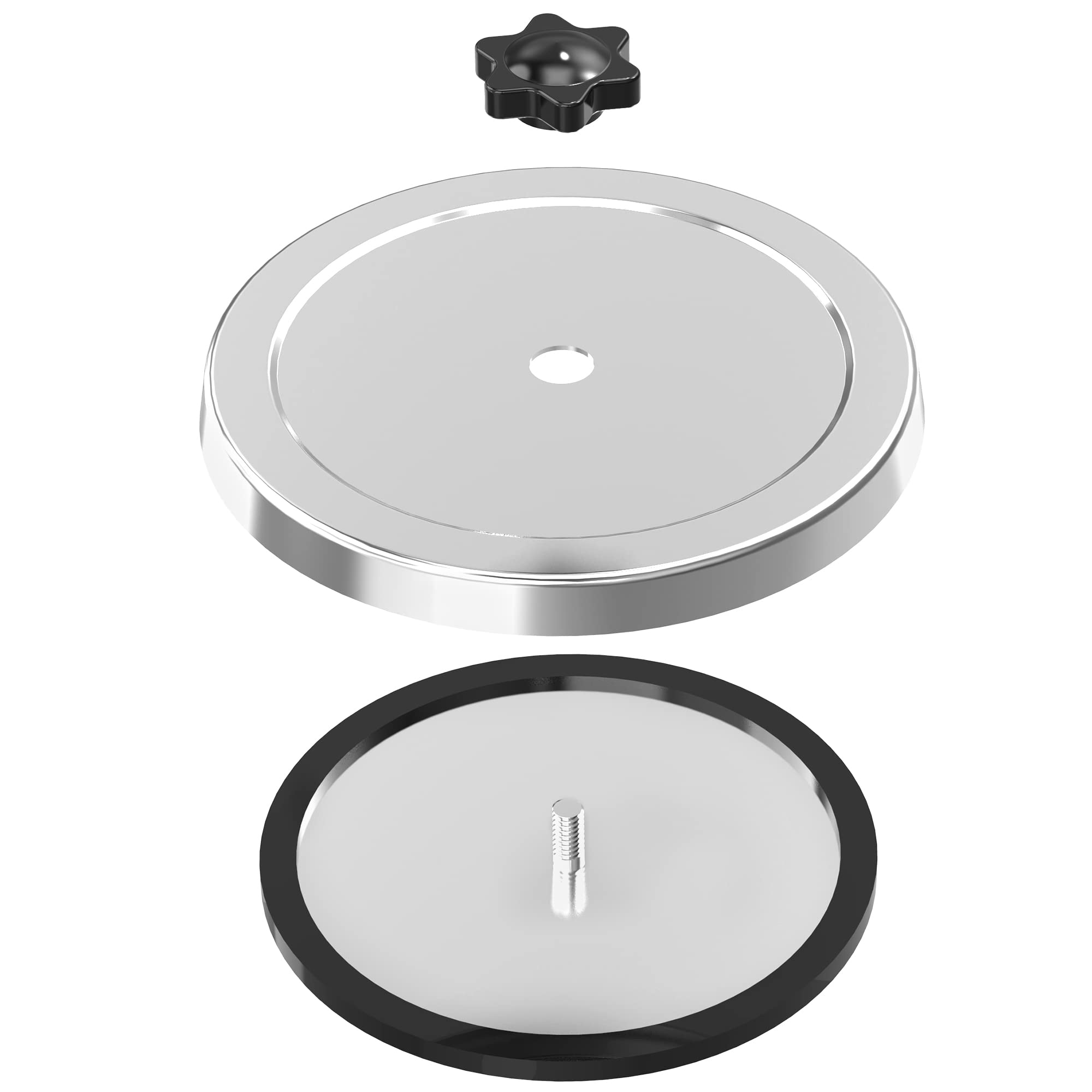 Photo 1 of Stainless Steel Lid Replacement Kit – Only Compatible with KomeStone K1, K1 Pro & K2 Rock Tumbler Rubber Barrels (Not Compatible with Other Brands or Models)