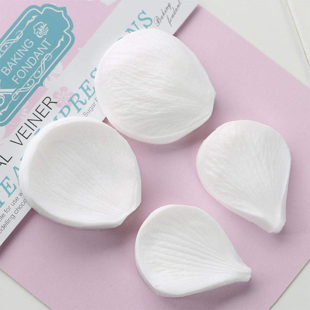 Cake Mold 4pcs/set DIY Heat Resistant Mould Non Stick Silicone Baking Petals Veiner Kitchen Meridians Flower Reusable Home Non-toxic Simulation Sugar Craft Fondant