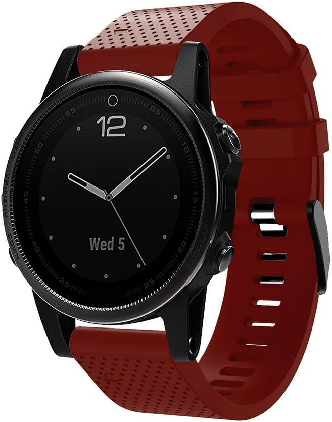Soft Silicone Replacement Bands Compatible with Garmin Fenix 5S/Fenix 5S Plus Smart Watch,Homsta Quick Release Sport Watch Strap Buckle Bracelets Wristbands Accessories for Women Men