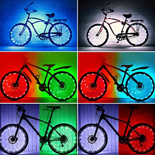 TINANA Bike Wheel Lights, LED Waterproof 7 Colors in 1 Bicycle Light 13 Kinds Changes LED Bicycle Rim Tire Lights for Mountain Bike/Road Bikes/BMX Bike/Hybrid Bike/Folding Bike