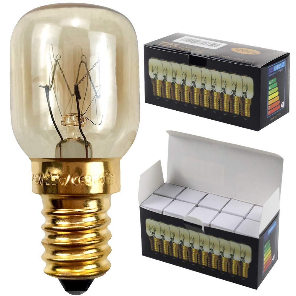 TIANFAN SES E14 Screw Cap Pygmy Lamps 25W 300 Degree Microwave/Oven Rated Light Bulbs Salt Lamp Bulb (10)