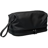 JUCURRI Large Travel Toiletry Bag for men women,Makeup Organizer Bag, Dopp Kit,Waterproof Hanging Cosmetic Bag for Toiletries Accessories(Black)