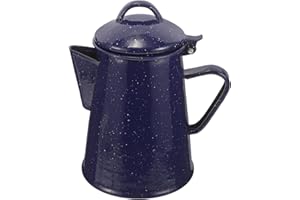 Hemobllo Enamel Water Kettle 1.2l Blue Speckled Handheld Coffee Pot Sturdy Household Tea Kettle for Camping and Home Use