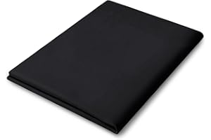 Cathay Home Single Flat Sheet, Queen (90" x 102"), Black