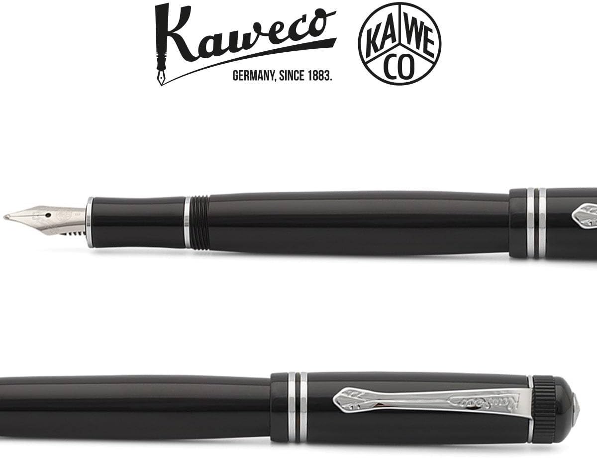 Kaweco DIA2 Fountain Pen Chrome I Premium Acrylic Pen for Ink Cartridges I Nostalgic Stylograph with Chrome Details 16 cm I Nib: B (Broad) - Image 5