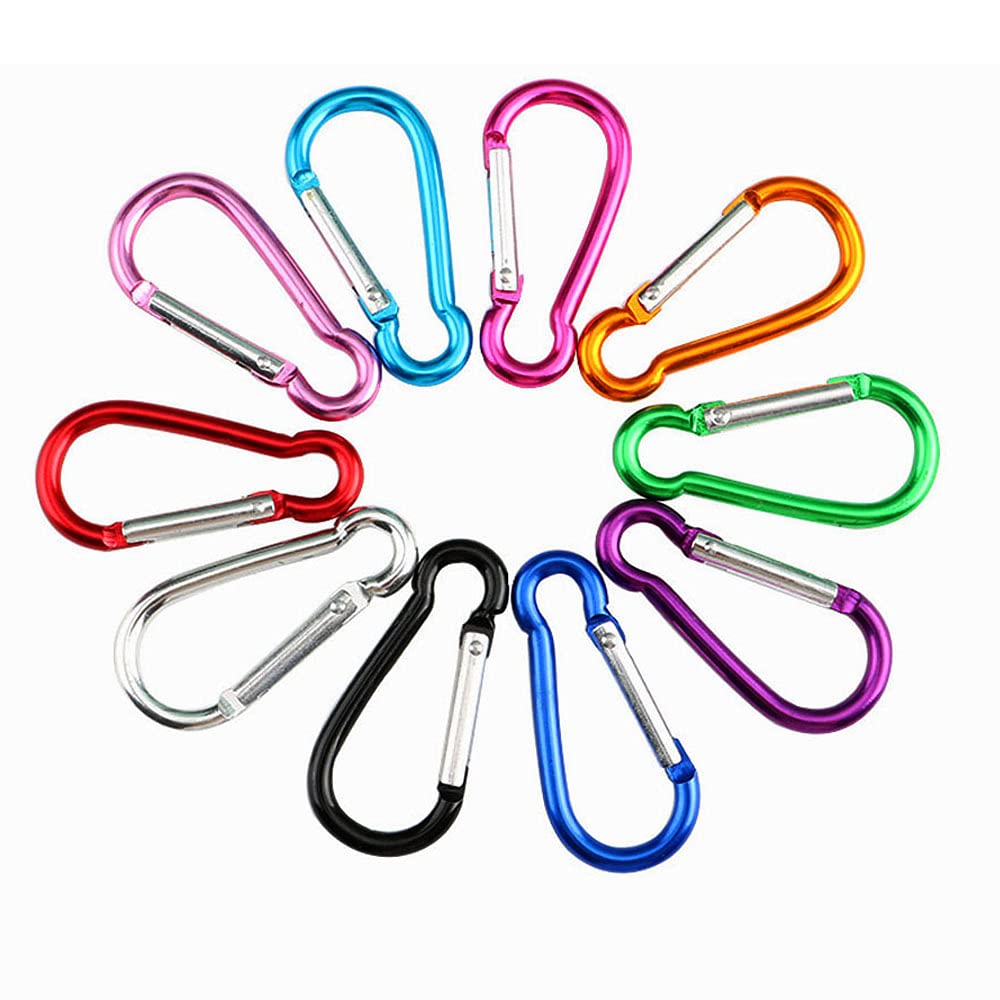 QitinDasen 30 Pieces Gourd-Shaped Multifunction Aluminum Carabiner Keychain Clip, 5 cm Mini Carabiner Keychain Snap Hook (Not for Climbing)