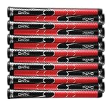 SET OF 9 or 13 WINN DRITAC AVS STANDARD BLACK / RED GOLF GRIP. 5DT-BRD