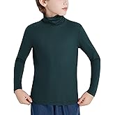 Dreammonkey Boys Turtleneck Long Sleeve Shirt Thermal Turtle Neck Soft Stretch Base Layer Tee for Kids（4T-16Y）