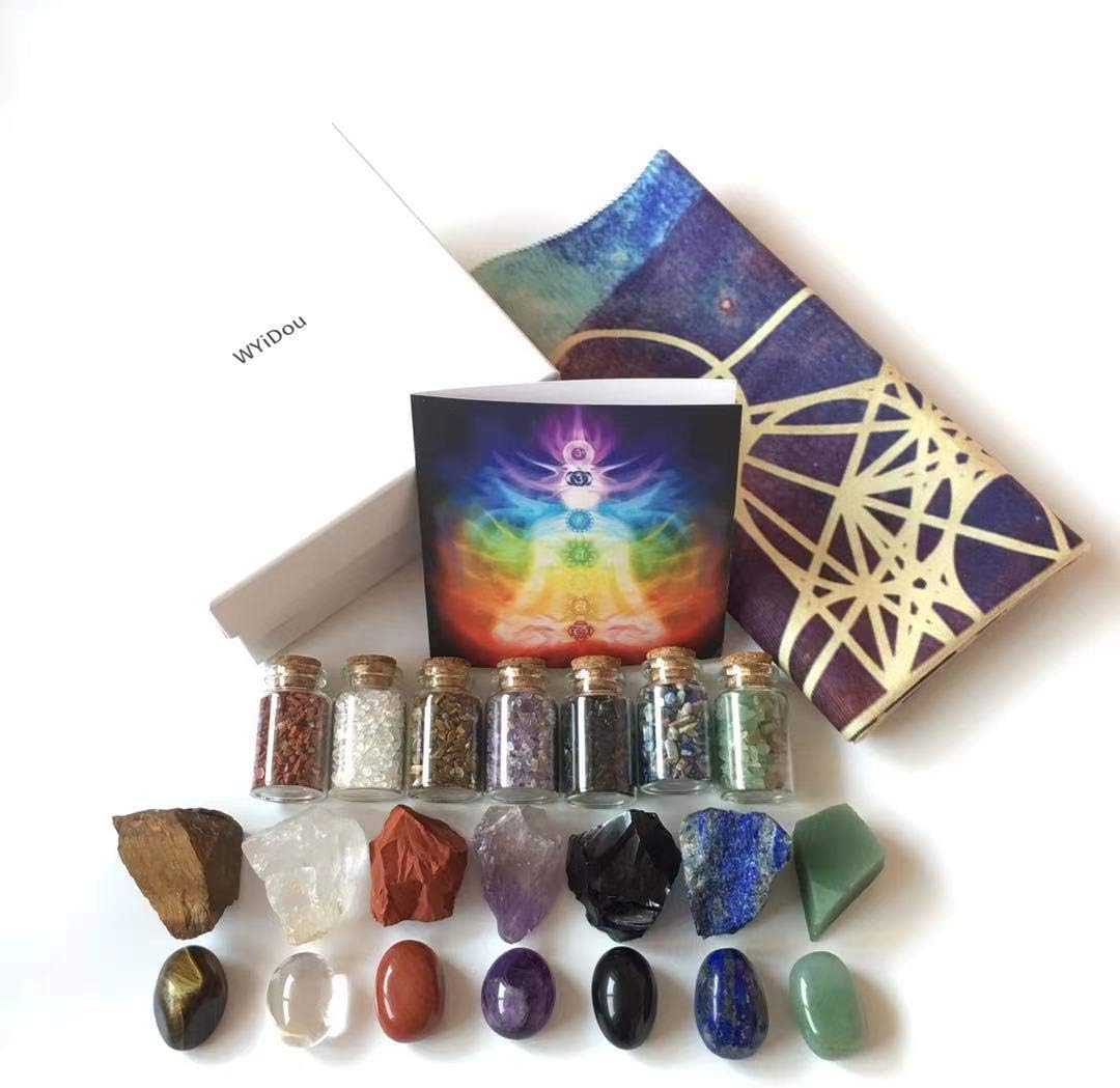 22-Piece Healing Crystals Set, Chakra Balance Kit, Natural Gemstones, Quartz Healing Crystal, It is The Gift for Yoga and Meditation.: Health & Personal Care