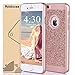iPhone 6s Case, Moleboxes Rose Gold Luxury Hybrid Beauty Crystal Rhinestone With Gold Sparkle Glitter PC Hard Protective Diamond Case Cover For iPhone 6s/6 4.7