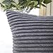 Home Brilliant Throw Pillows 18x18 Soft Decorative Striped Corduroy Velvet Square Spring Throw Pillow Cover for Couch Sofa, 45 x 45 cm, Dark Grey