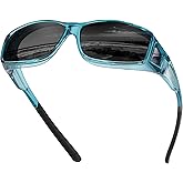 DUCO Fit Over Sunglasses for Men and Women Polarized UV400 Protection Wrap Around Driving Oversized Shades DC8968