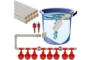 PERFSIGN Automatic Chicken Waterer Cups,Chicken Water Cups for PVC with Tee Fittings,with PVC Pipe,Pressure Regulator for Poultry Feeding Water