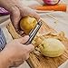 Zestkit Potato Peeler for Fruit/Vegetable Kitchen Use, 2-Piece Swivel Stainless Steel Peeler with Built-in Potato Eyes Remover, Blade Covers Includes (Yellow)