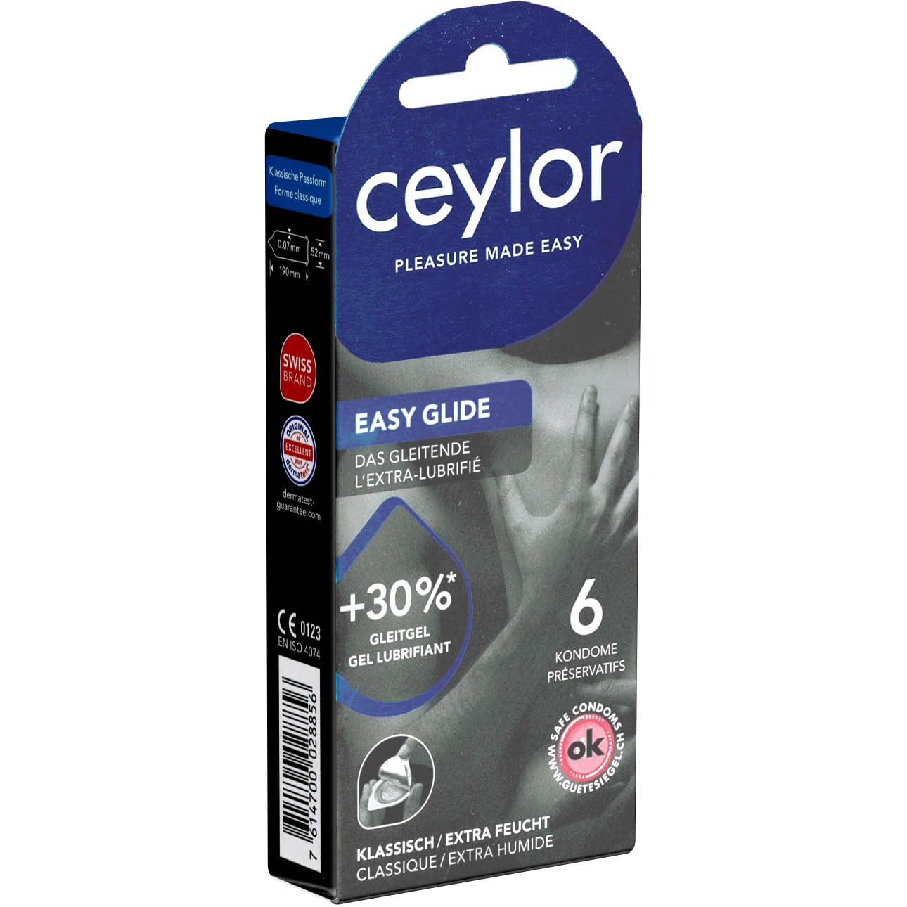 Ceylor Easy Glide 6 Extra Wet Condoms with 30% More Lubricant, hygienically Sealed in Condom pods