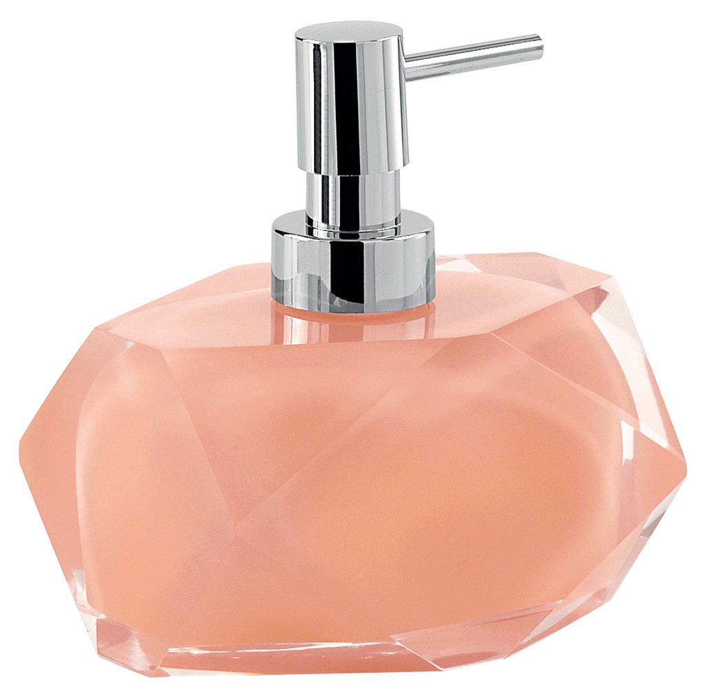 Gedy Chanelle Soap Dispenser, Resin, Salmon, 7.8 x 11.5 x 12.6