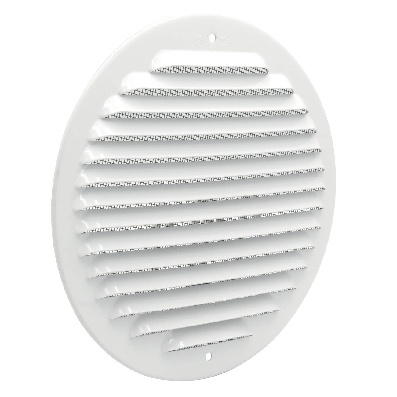 La Ventilazione GABT160R Round Metal Ventilation Grille for Overlay with Anti Slip Mesh Dimensions Ø 175 mm. White Aluminium