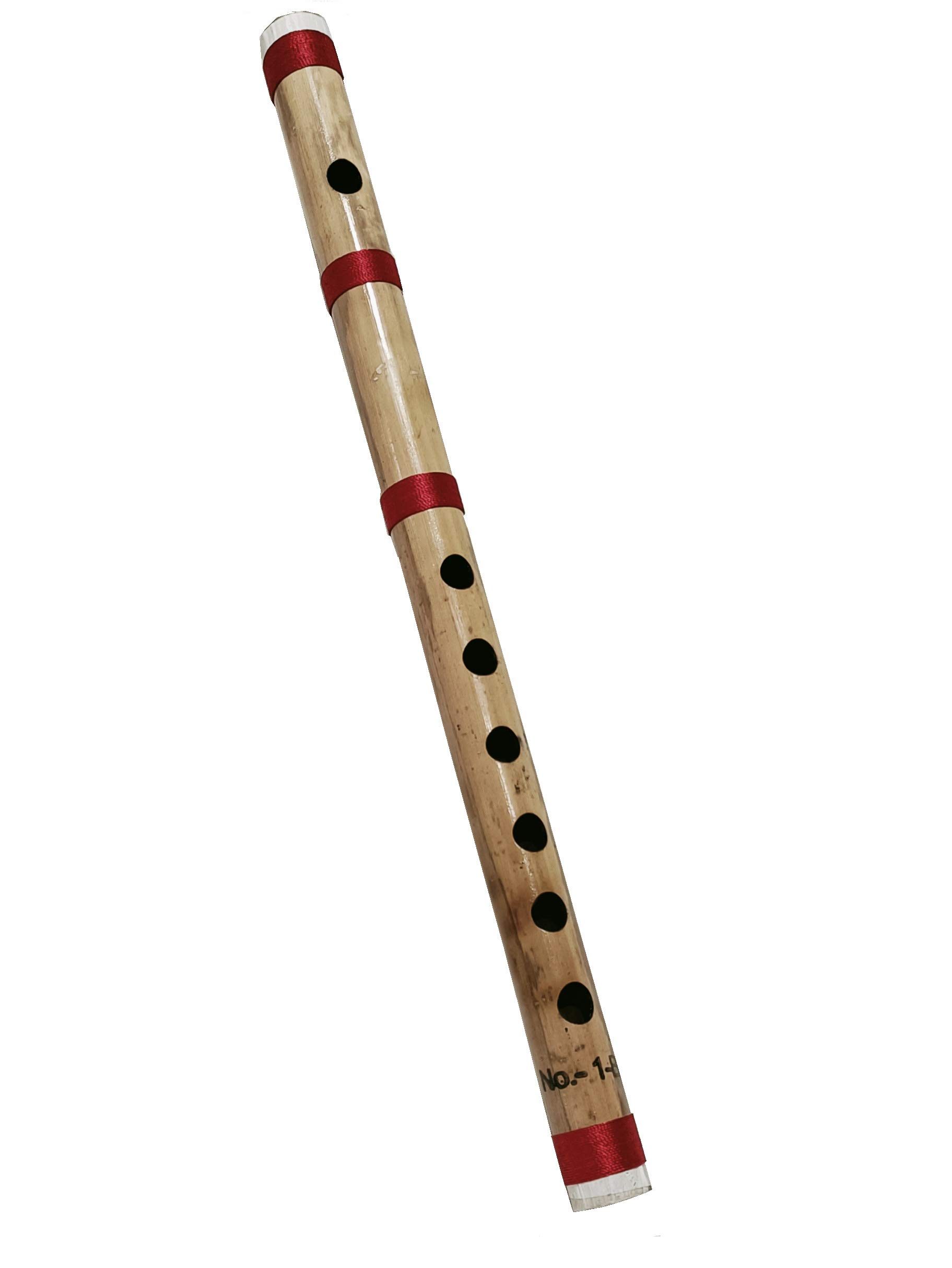 Gavya international Bamboo Flute, B Key, 7 Holes, Bamboo Material, Traditional Style, Polished Finish, 14 Inch, Indian Musical Instrument