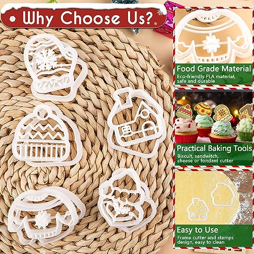 Keluna Christmas Cookie Cutters Set 5 Design Embossing Christmas