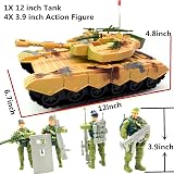 Fycooler Army Tank Toy Friction Powered 4 Soldier Figures Missile Launcher view 2