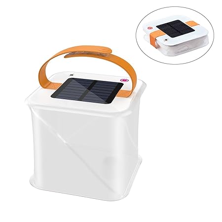 Jisen Inflatable Solar Lantern Waterproof Camping Light LED Flashlight Rechargeable Lamp Great for Hiking Biking Patio Fishing Hunting and Emergency