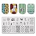 BEAUTYBIGBANG 4Pcs Nail Stamping Plate Holiday Theme - Easter Holloween Animal Image Plates Nail Art Design Stamp Kit Manicure Template set