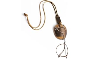 Jack&Chris Genuine Leather Glasses Strap, Adjustable Sunglasses Strap with Pen glasses Case, Eye Glasses Holders Around Neck