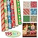 6 Rolls Kraft Wrapping Paper Set (30” X 156”) for Holiday Xmas Gift Wrap, Christmas Gift Wrapping Decoration, School Classrooms, Party Favors, Xmas Present Décor.