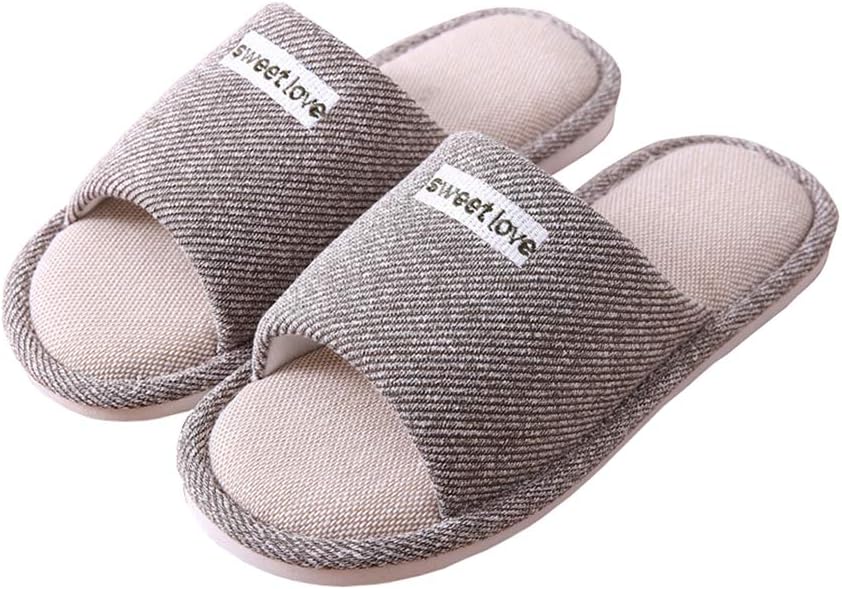 Cliont Women's Cute Cat Sweet Love Soft Indoor Slippers Open Toe Cotton Slip on Home Shoes House Couple Slippers